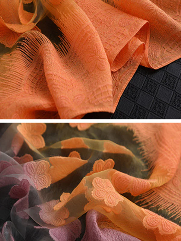Original Floral Sun-Protection Silk Scarf - Image 31