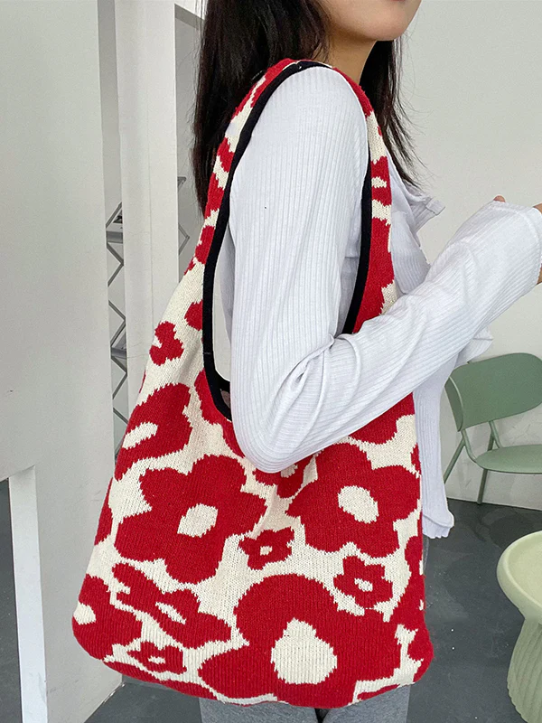 Original Floral Weave Contrast Color Bags Accessories - Image 5