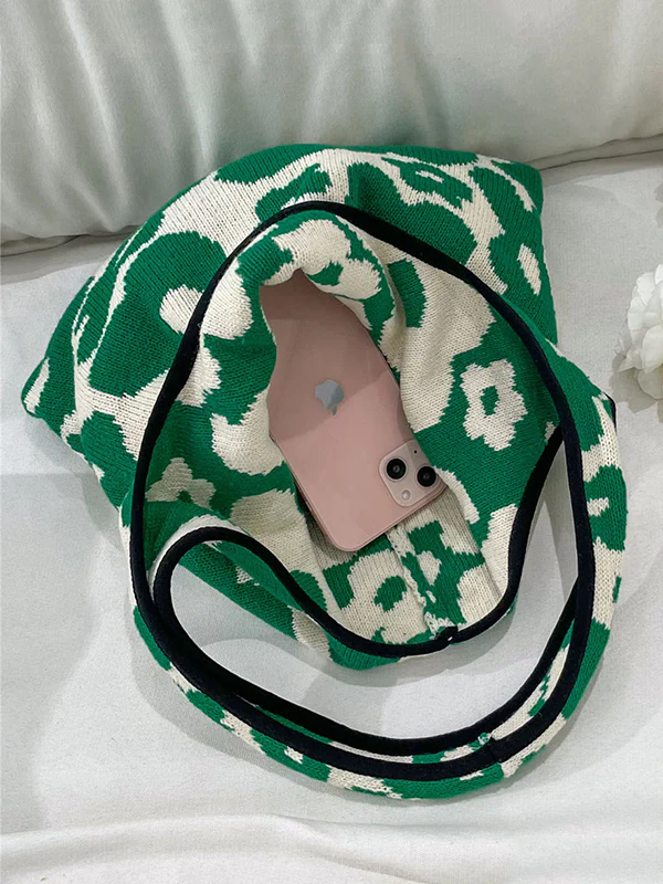 Original Floral Weave Contrast Color Bags Accessories - Image 6