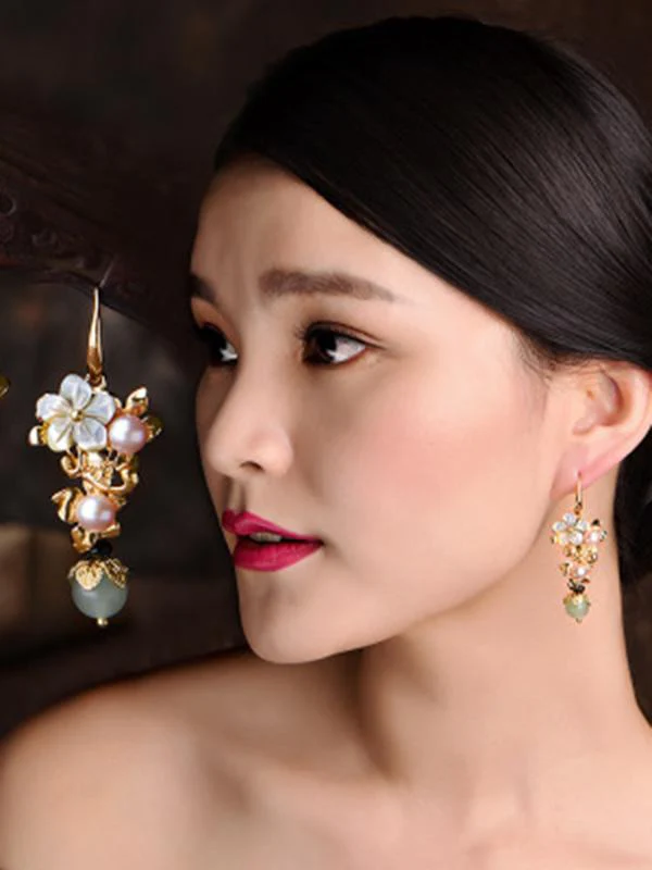 Original Flower Pearl Earrings - Image 2