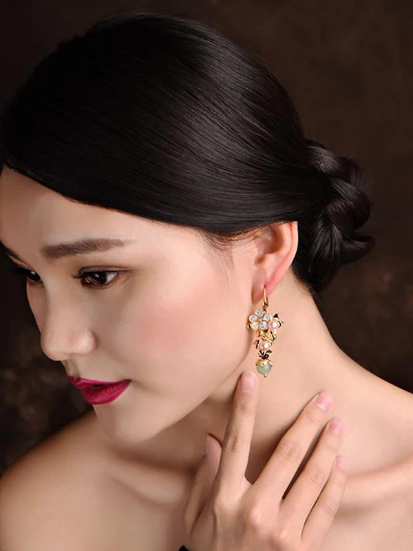 Original Flower Pearl Earrings - Image 4