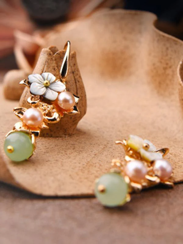 Original Flower Pearl Earrings - Image 6