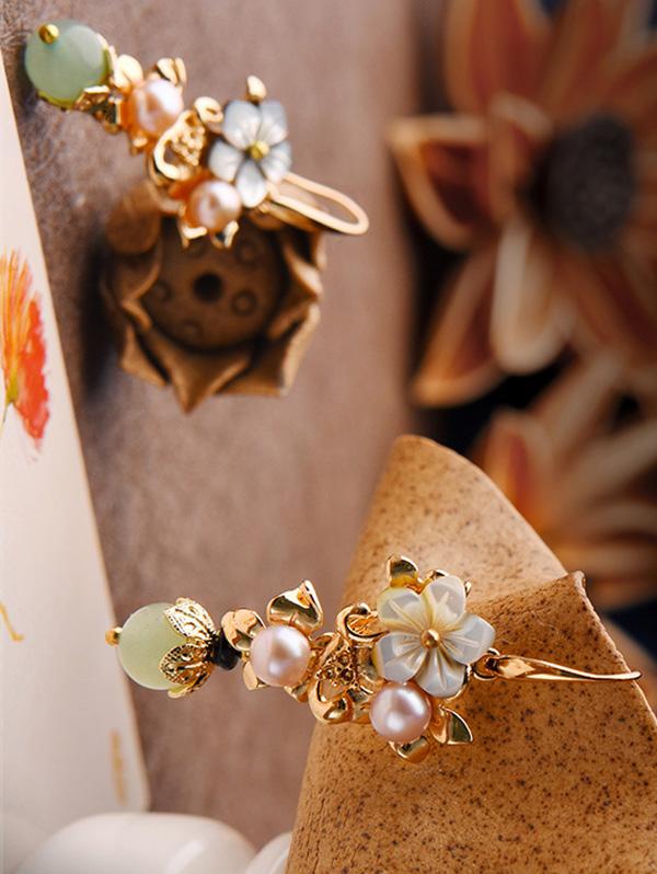 Original Flower Pearl Earrings - Image 8