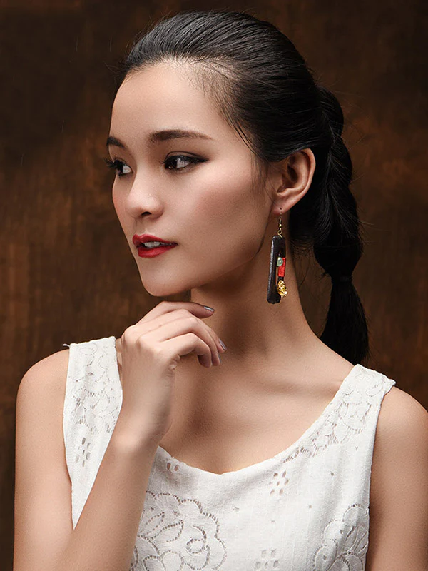 Original Geometry Split-Joint Wooden Earrings Accessories - Image 6