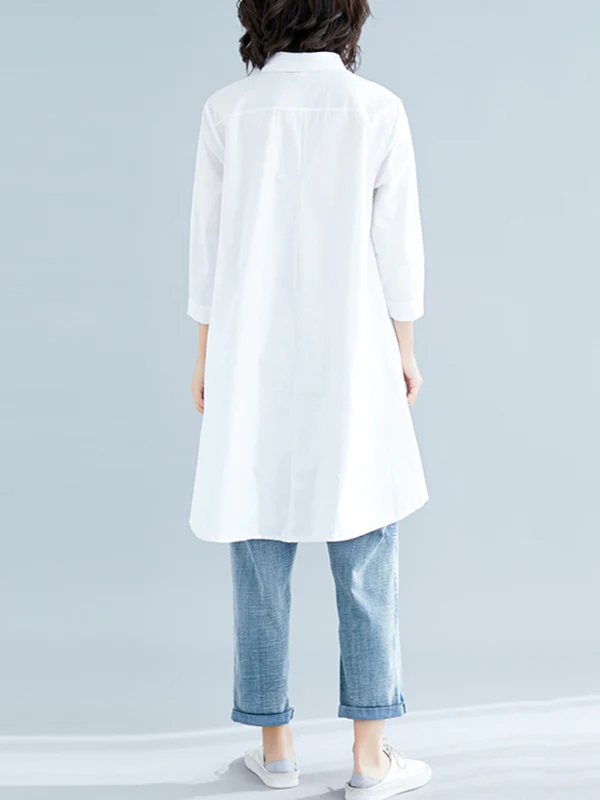 Original Irregularity Solid Blouses&Shirts - Image 9