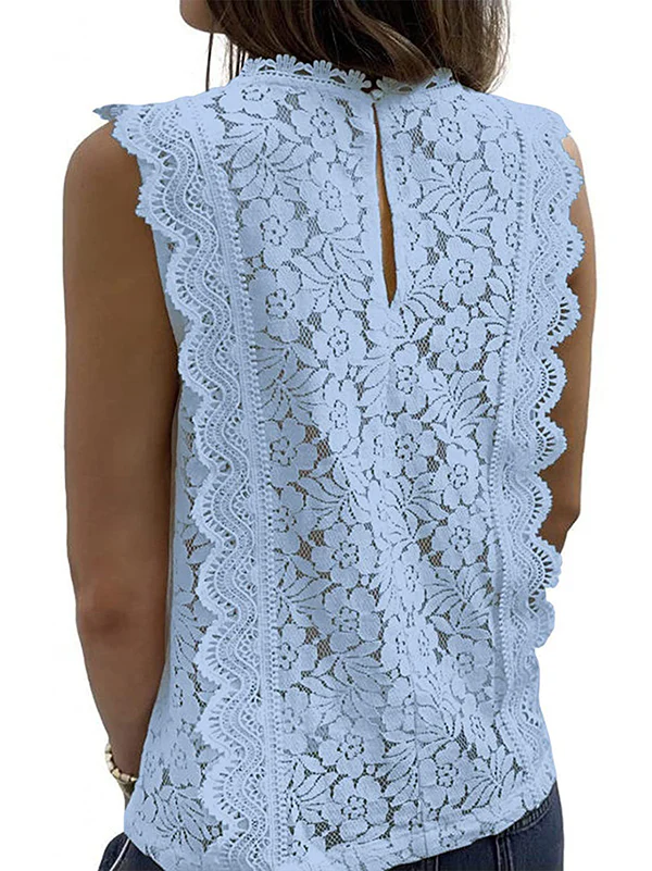 Original Lace Solid Color Loose Vest Top - Image 14