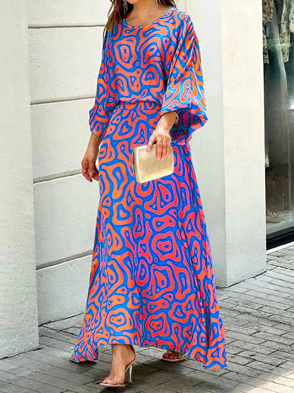 Original Loose Contrast Color T-Shirt Top&Skirt 2 Pieces Set - Image 4