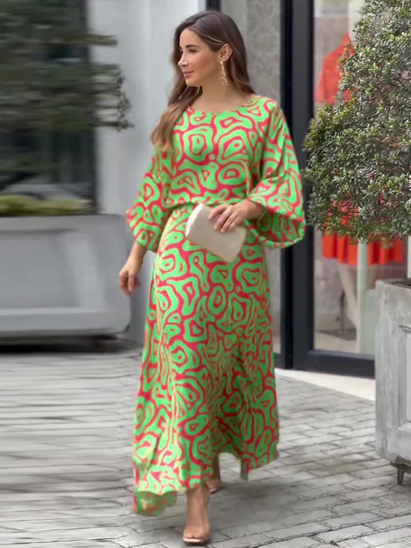 Original Loose Contrast Color T-Shirt Top&Skirt 2 Pieces Set - Image 5