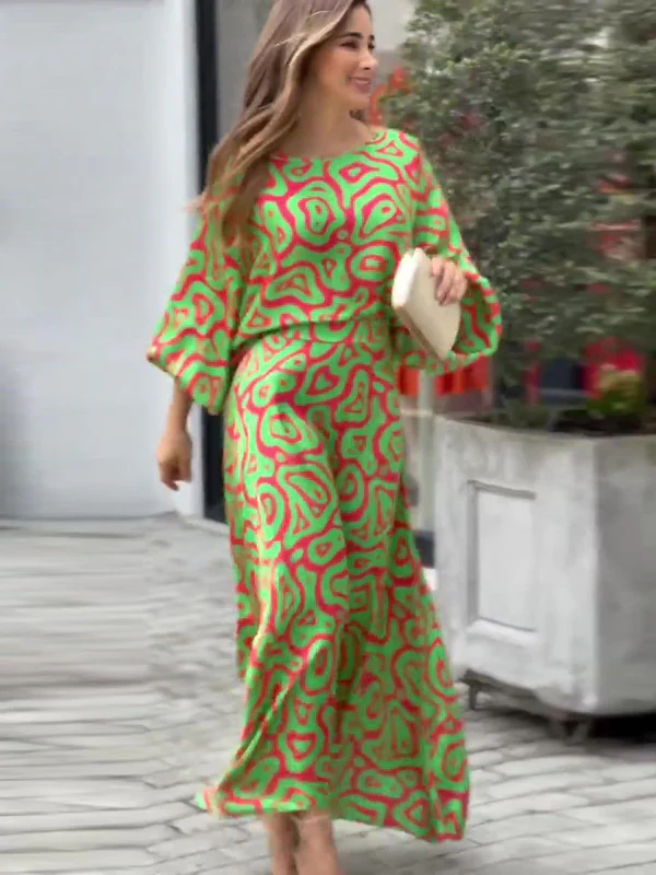 Original Loose Contrast Color T-Shirt Top&Skirt 2 Pieces Set - Image 6