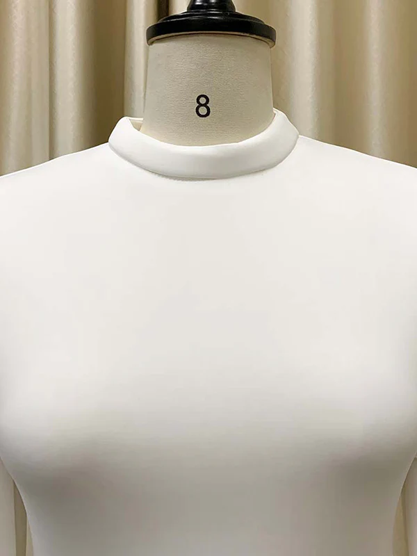 Original Loose Half Sleeves Falbala Solid Color Round-Neck Midi Dresses - Image 10