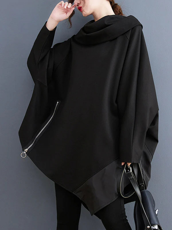 Original Loose Irregular Zipper Long Sleeves Sweatshirt - Image 2