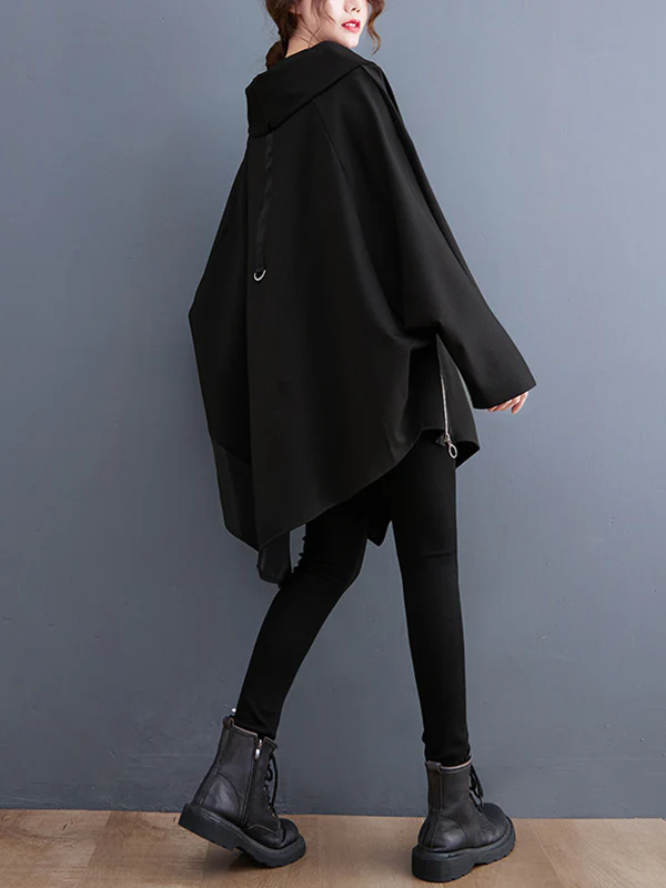 Original Loose Irregular Zipper Long Sleeves Sweatshirt - Image 7