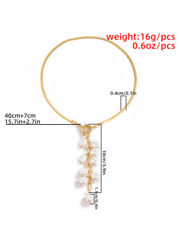 Original Pearl Pendant Geometric Necklace - Image 5