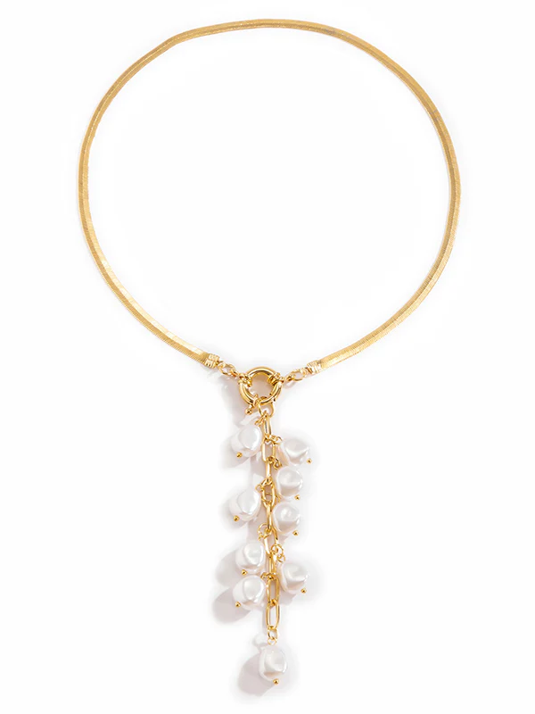 Original Pearl Pendant Geometric Necklace - Image 6