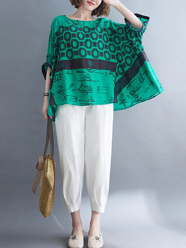 Original Printing Batwing Sleeve T-Shirts Tops - Image 11