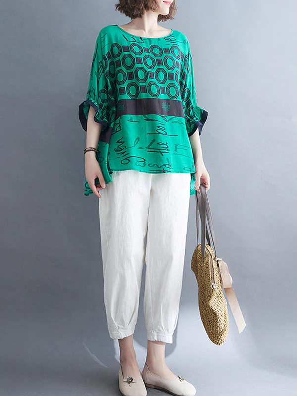 Original Printing Batwing Sleeve T-Shirts Tops - Image 12
