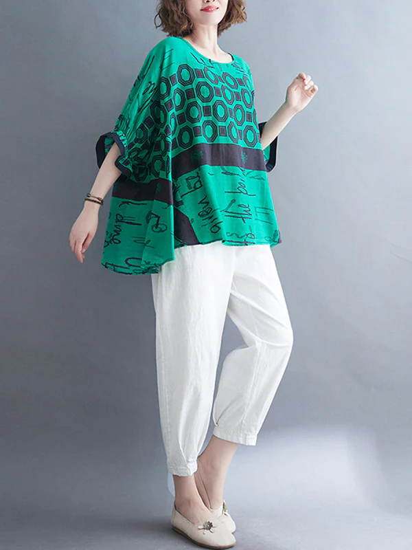 Original Printing Batwing Sleeve T-Shirts Tops - Image 13