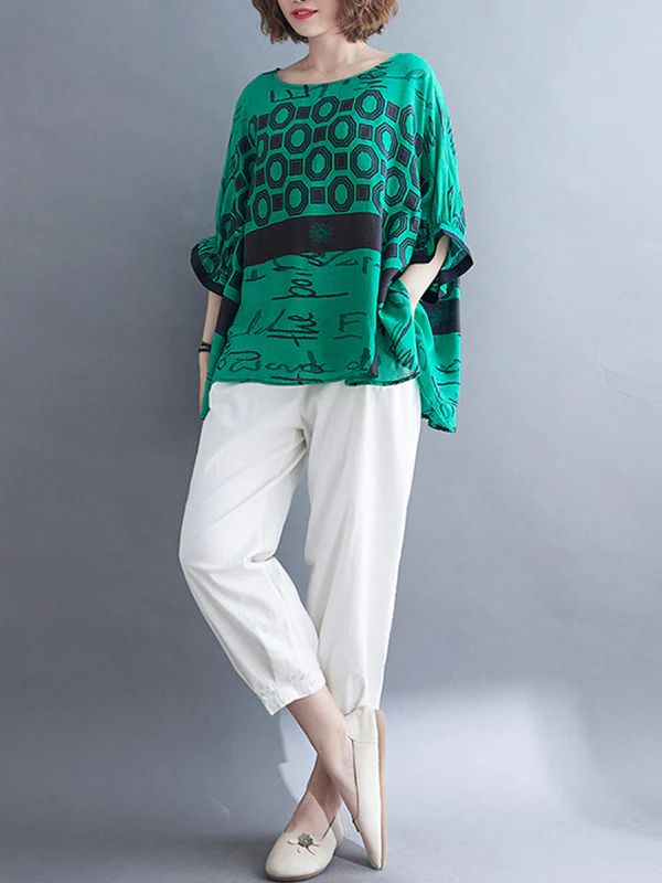Original Printing Batwing Sleeve T-Shirts Tops - Image 15
