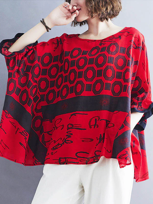 Original Printing Batwing Sleeve T-Shirts Tops - Image 16