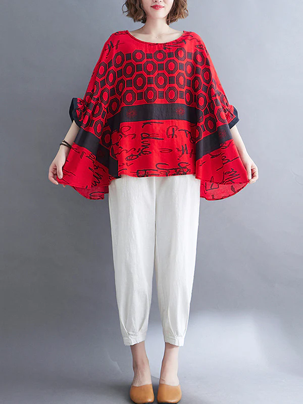 Original Printing Batwing Sleeve T-Shirts Tops - Image 17