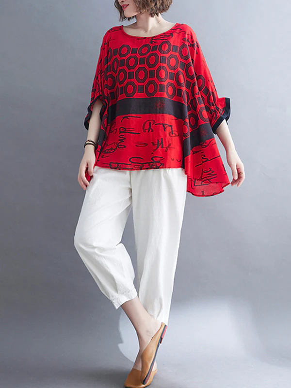 Original Printing Batwing Sleeve T-Shirts Tops - Image 18