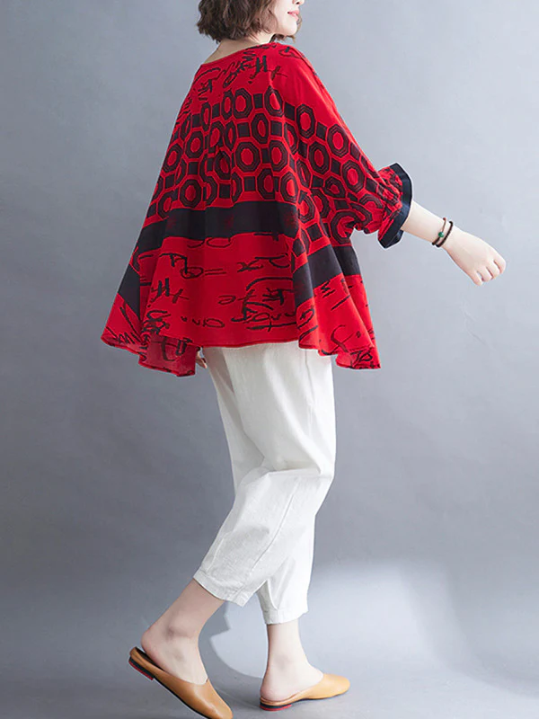 Original Printing Batwing Sleeve T-Shirts Tops - Image 21