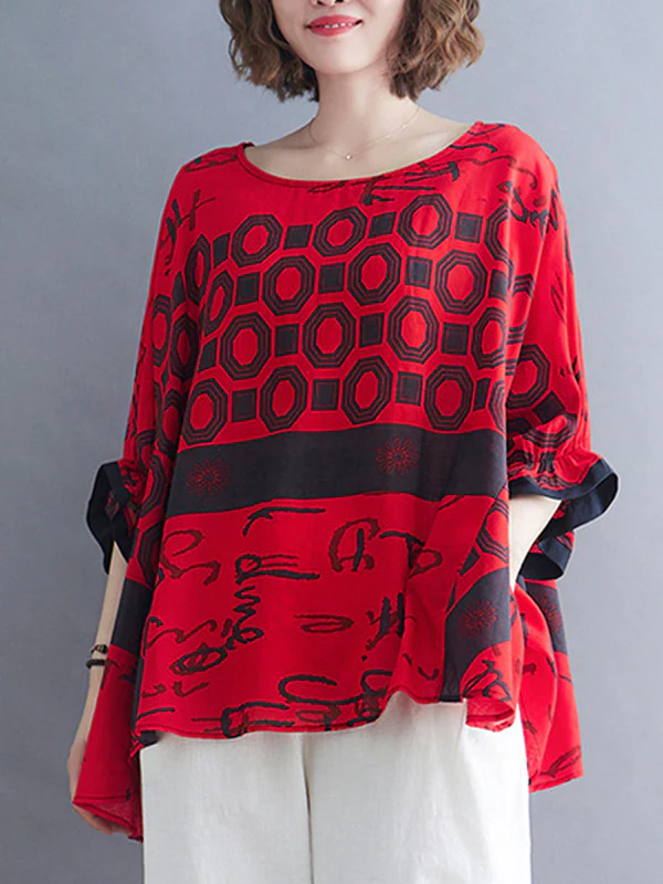 Original Printing Batwing Sleeve T-Shirts Tops - Image 3