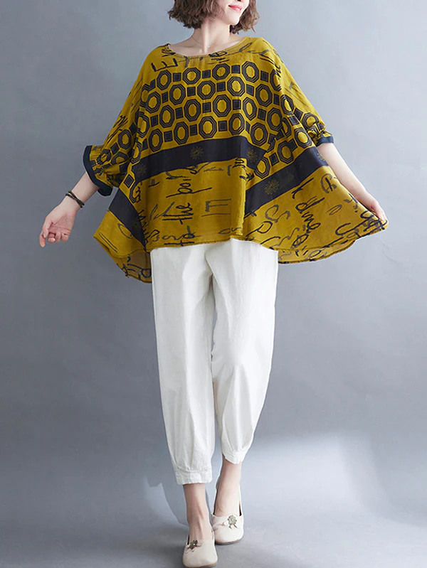 Original Printing Batwing Sleeve T-Shirts Tops - Image 5