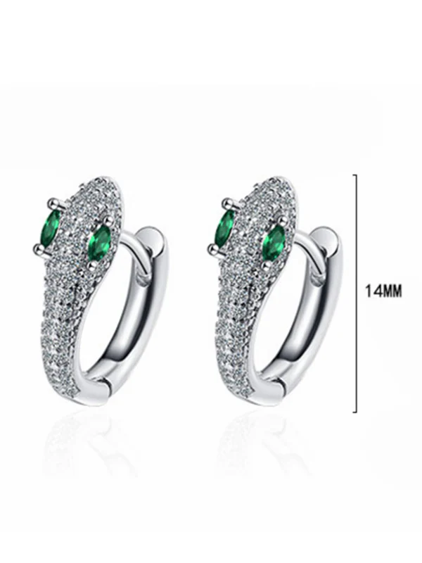 Original Rhinestone Snake Shape Earrings - Image 7