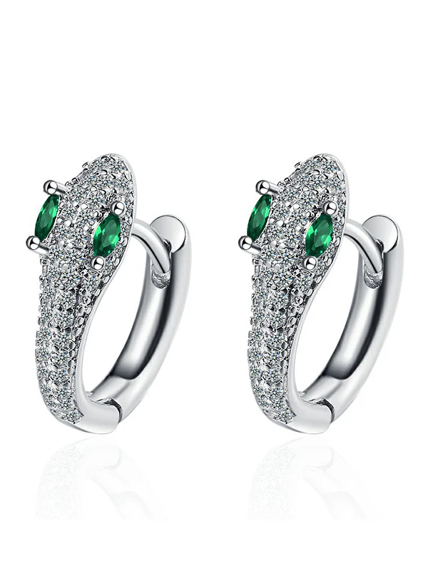 Original Rhinestone Snake Shape Earrings - Image 8