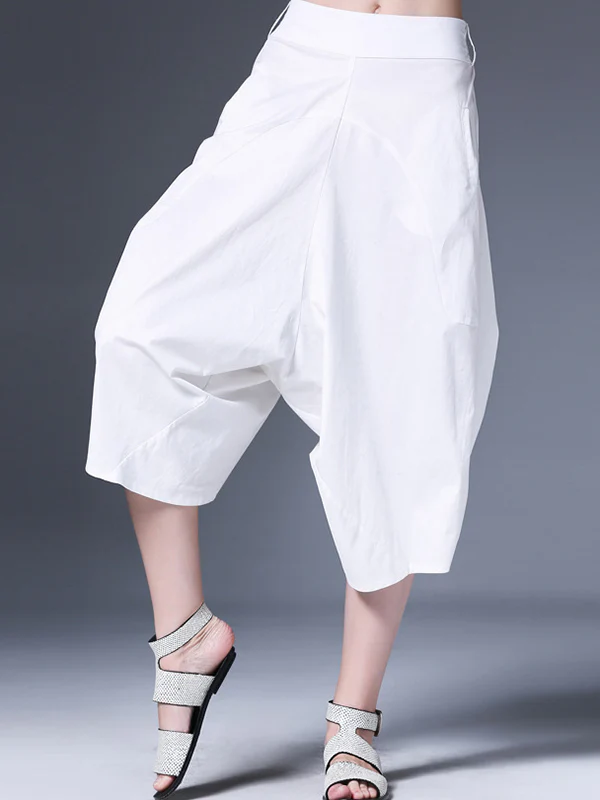 Original Simple Casual Loose White Harem Pants - Image 2