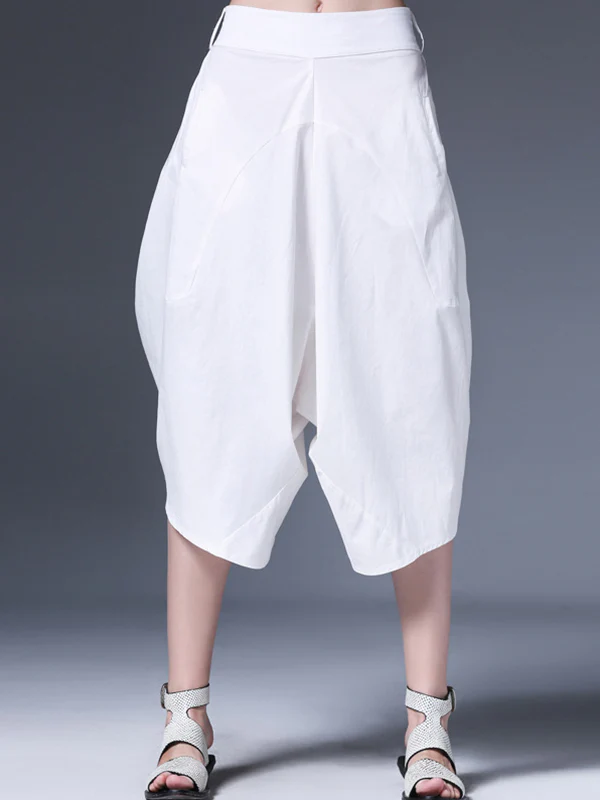 Original Simple Casual Loose White Harem Pants - Image 3