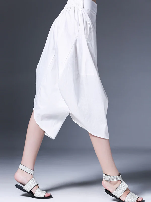 Original Simple Casual Loose White Harem Pants - Image 4
