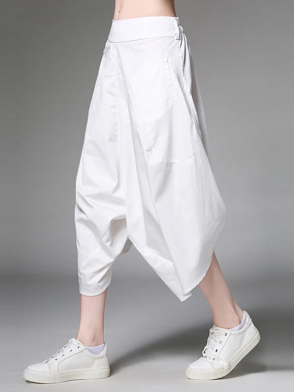 Original Simple Casual Loose White Harem Pants - Image 7