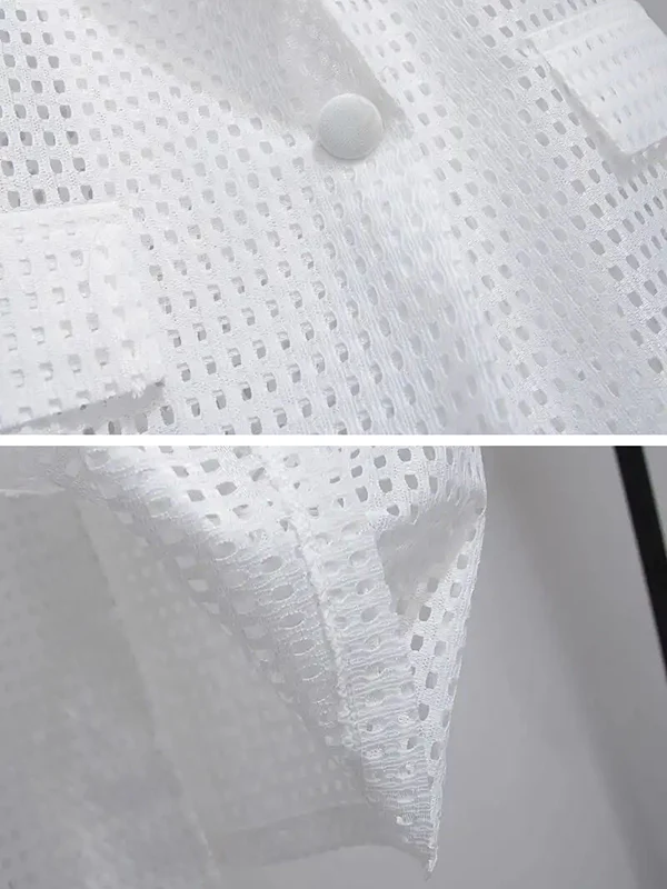 Original Simple Casual Solid Color Hollow Vest Outwear - Image 8