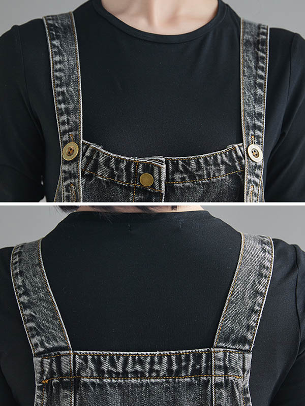 Original Sleeveless With Pocket Denim Dress - Image 10