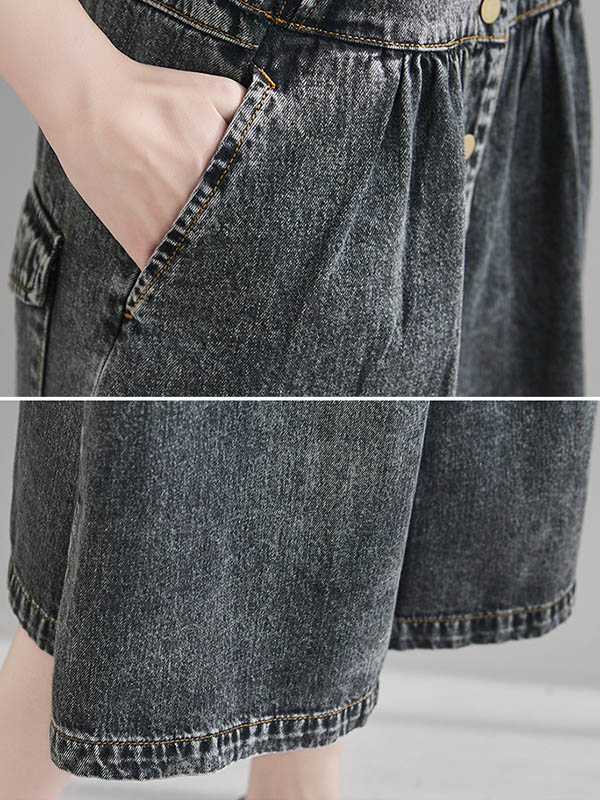 Original Sleeveless With Pocket Denim Dress - Image 12