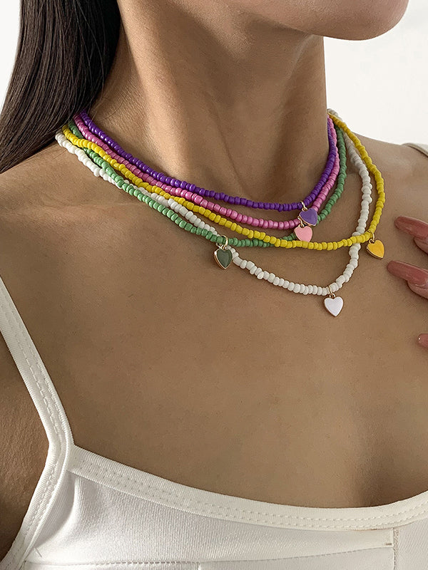 Original Solid Color Beads Necklace - Image 2