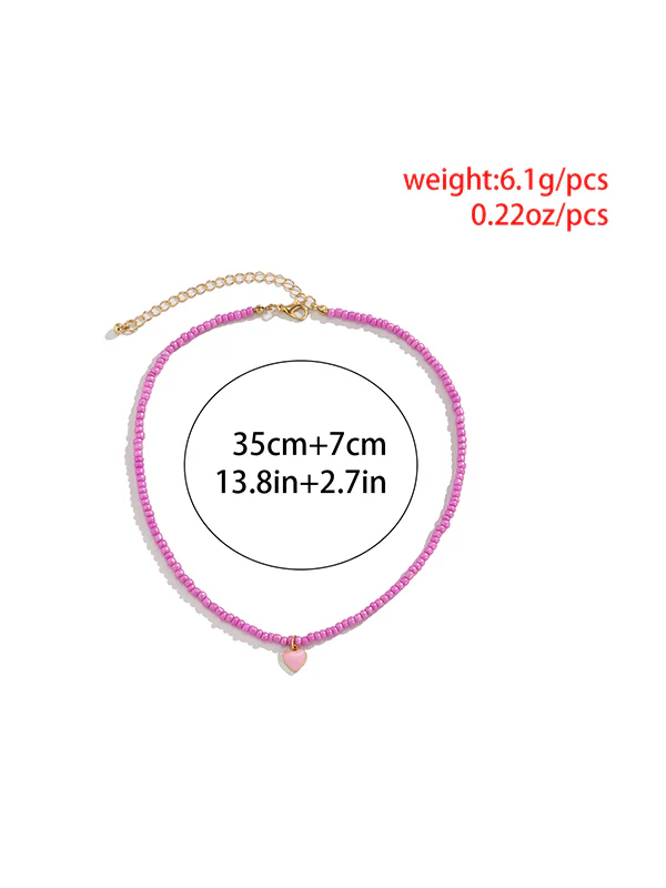 Original Solid Color Beads Necklace - Image 4