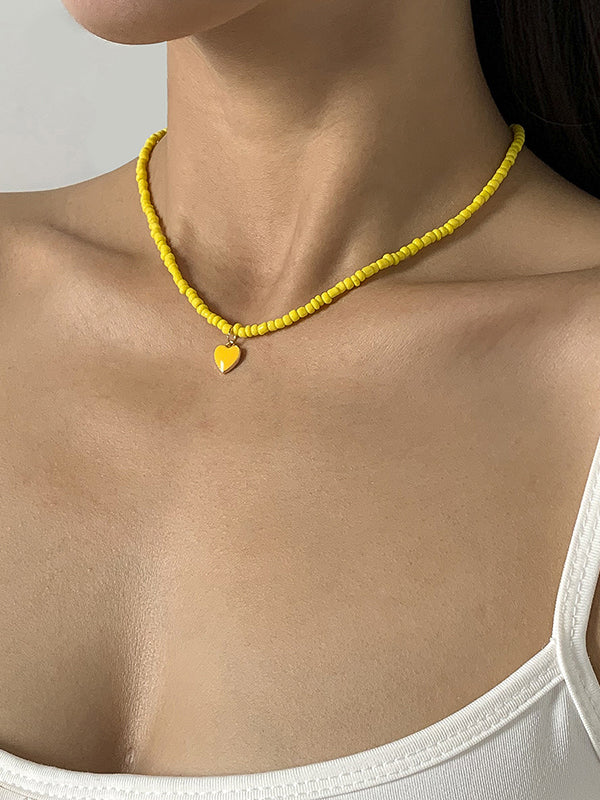 Original Solid Color Beads Necklace - Image 5