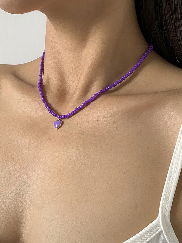 Original Solid Color Beads Necklace - Image 7