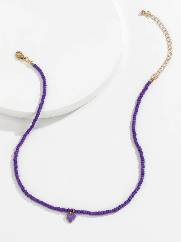 Original Solid Color Beads Necklace - Image 8