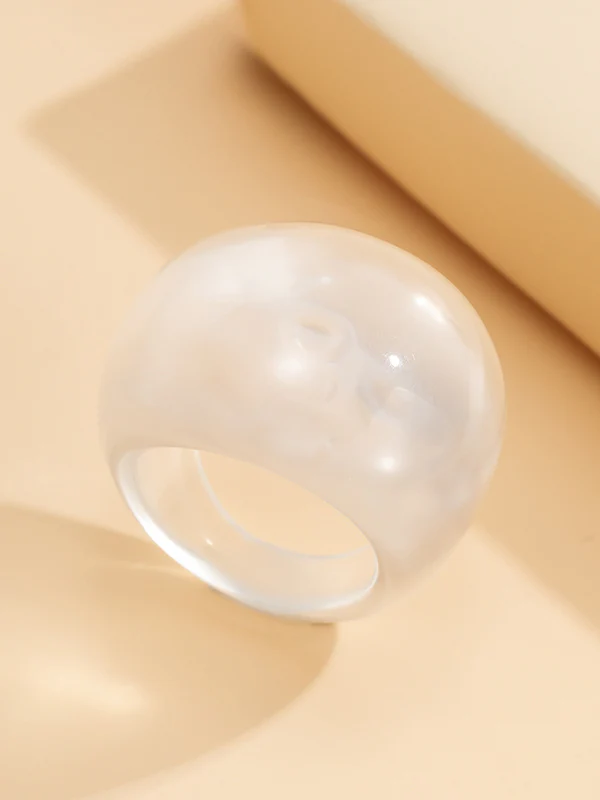 Original Solid Color Geometric Resin Rings Accessories - Image 10