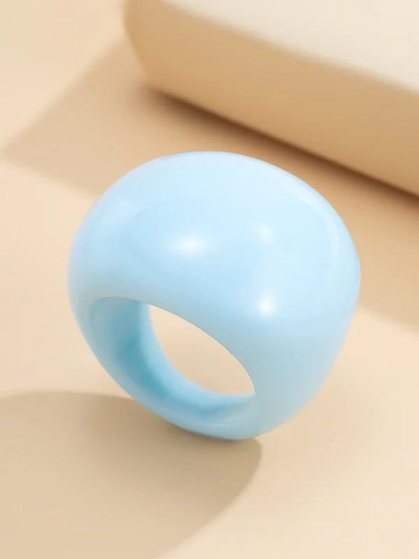 Original Solid Color Geometric Resin Rings Accessories - Image 11