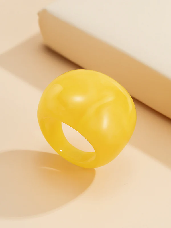 Original Solid Color Geometric Resin Rings Accessories - Image 12