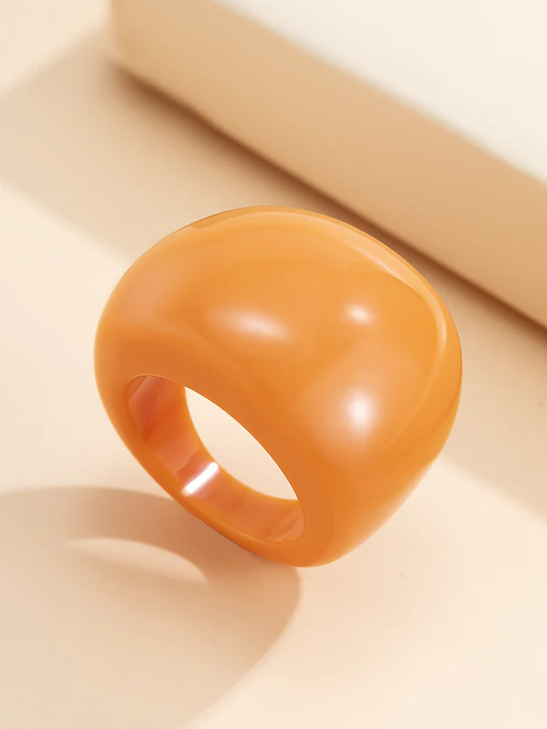 Original Solid Color Geometric Resin Rings Accessories - Image 13