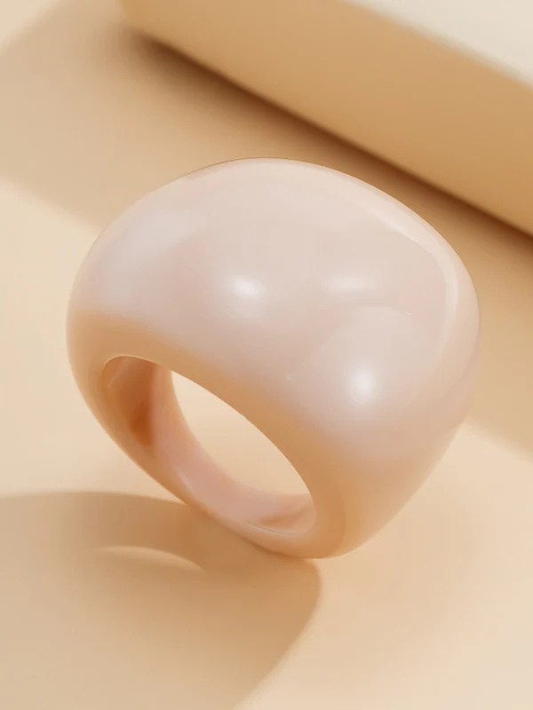Original Solid Color Geometric Resin Rings Accessories - Image 14