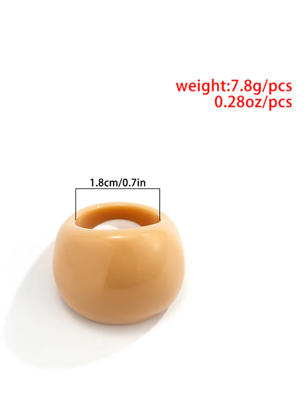 Original Solid Color Geometric Resin Rings Accessories - Image 8