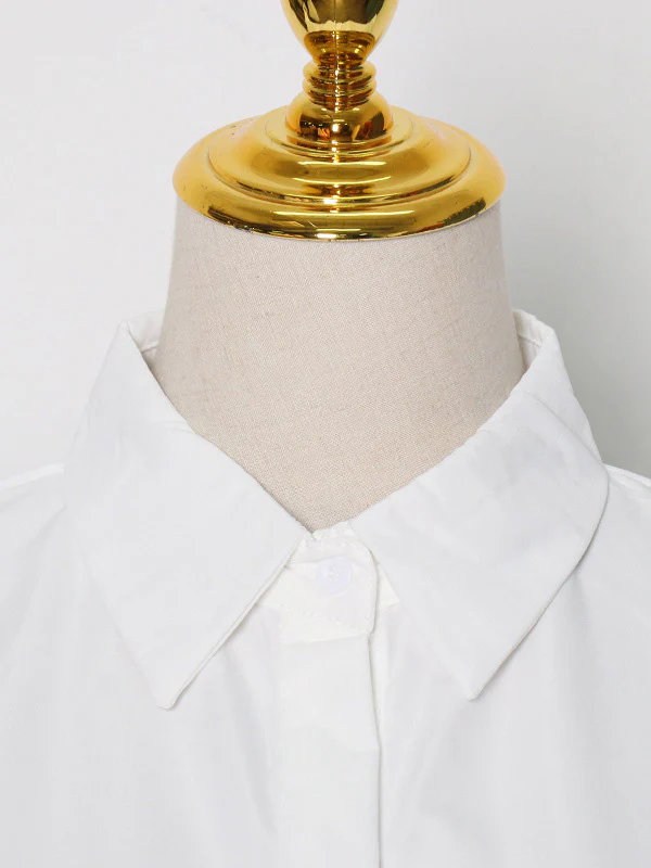 Original Solid Color Irregularity Geometry Blouse Tops - Image 10