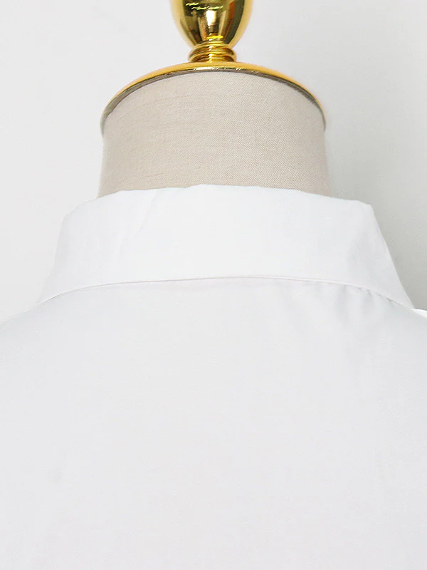 Original Solid Color Irregularity Geometry Blouse Tops - Image 11